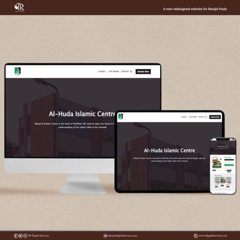 Website for Masjid Huda Sheffield