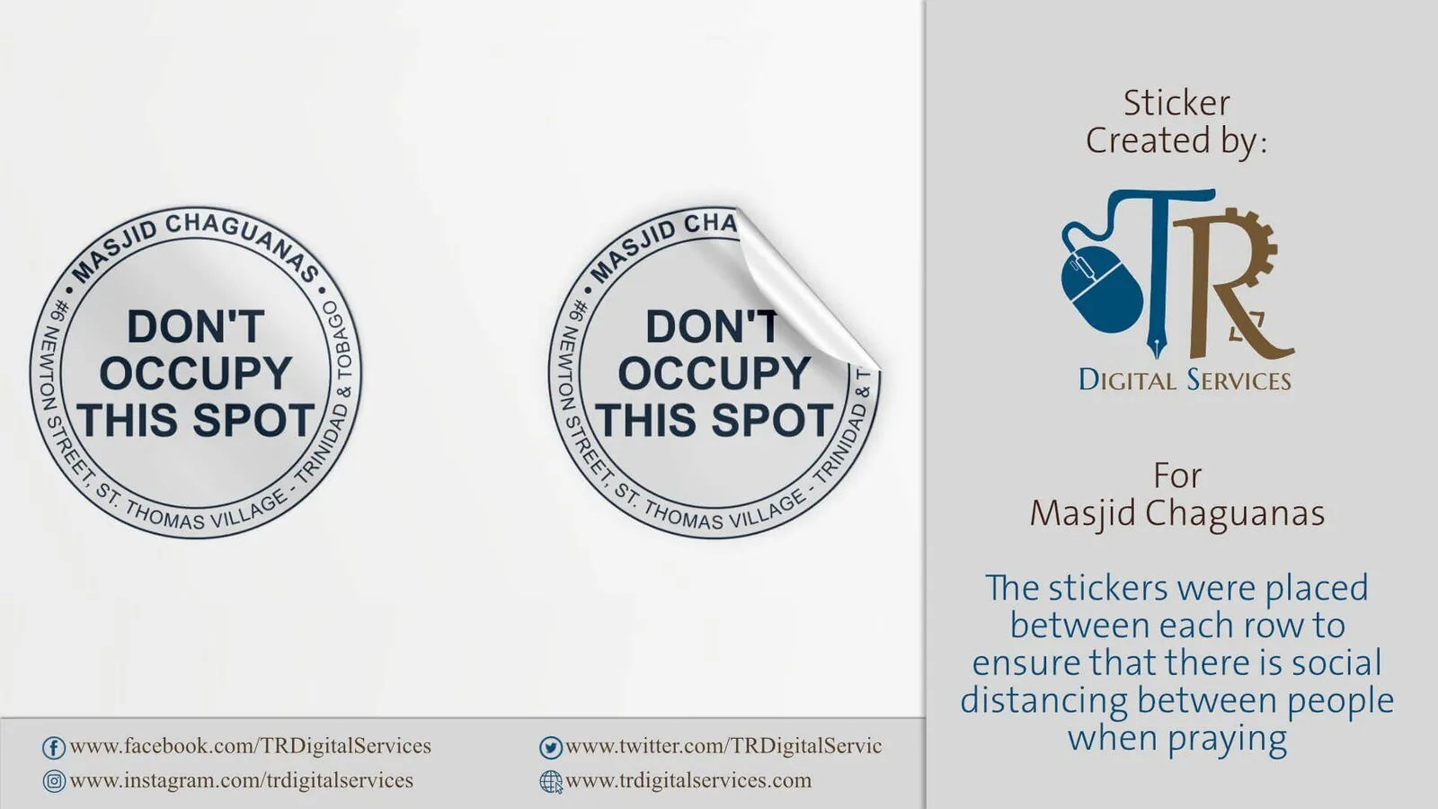 Social Distancing Floor Marker Sticker - Project Image