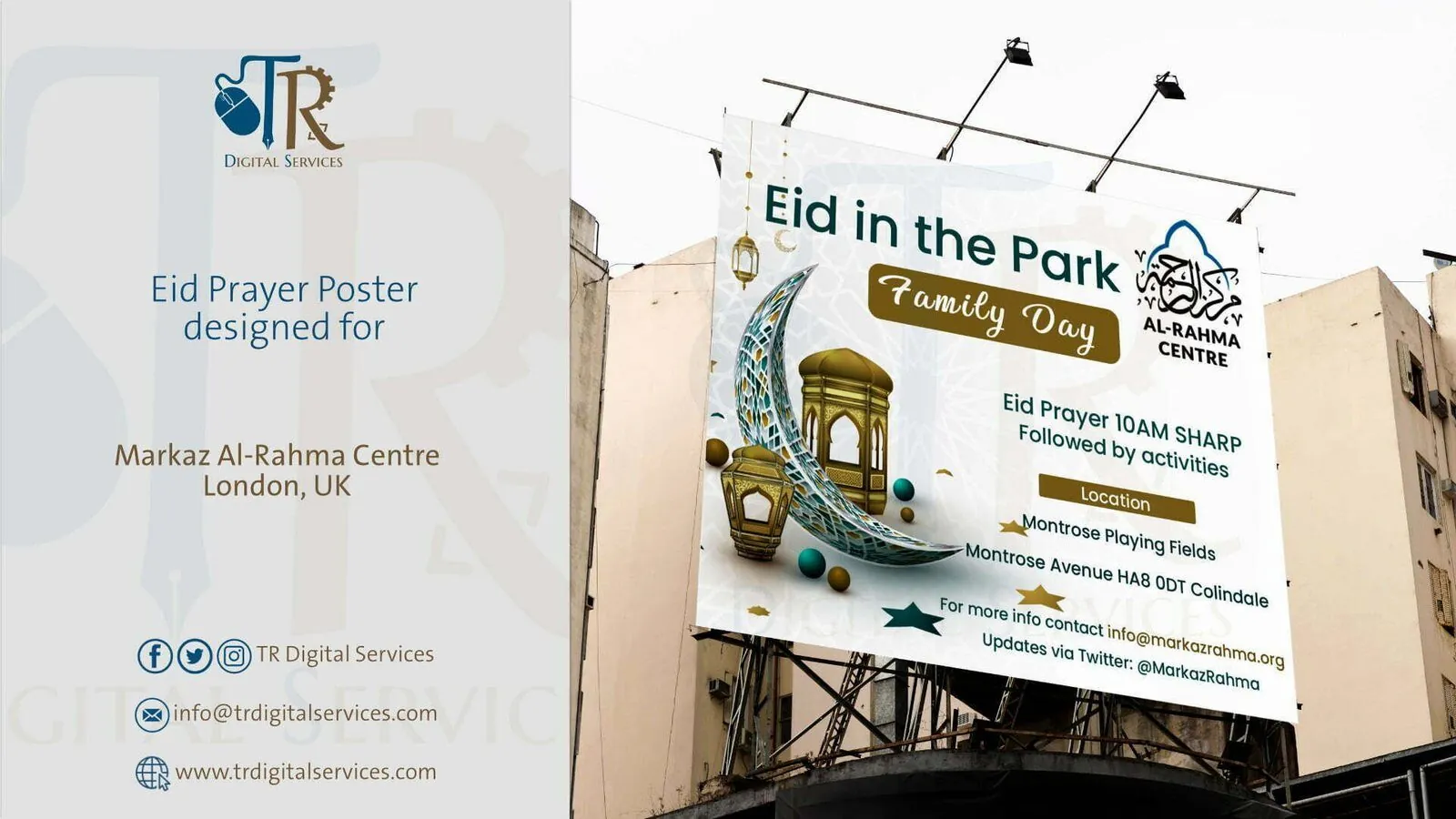 Eid Prayer Poster Design – Markaz Al-Rahma Centre - Project Image