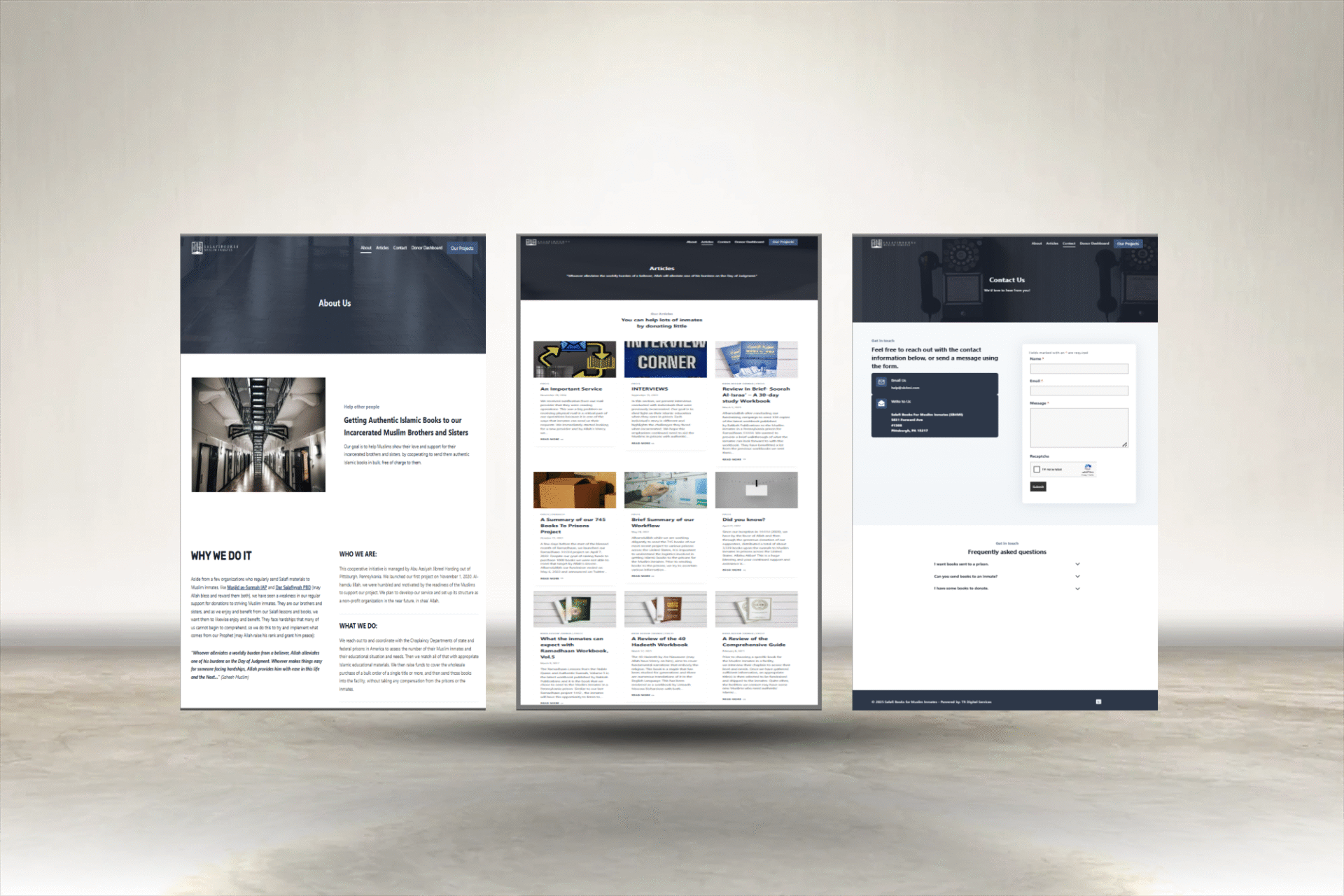 Web template with landing page mockup