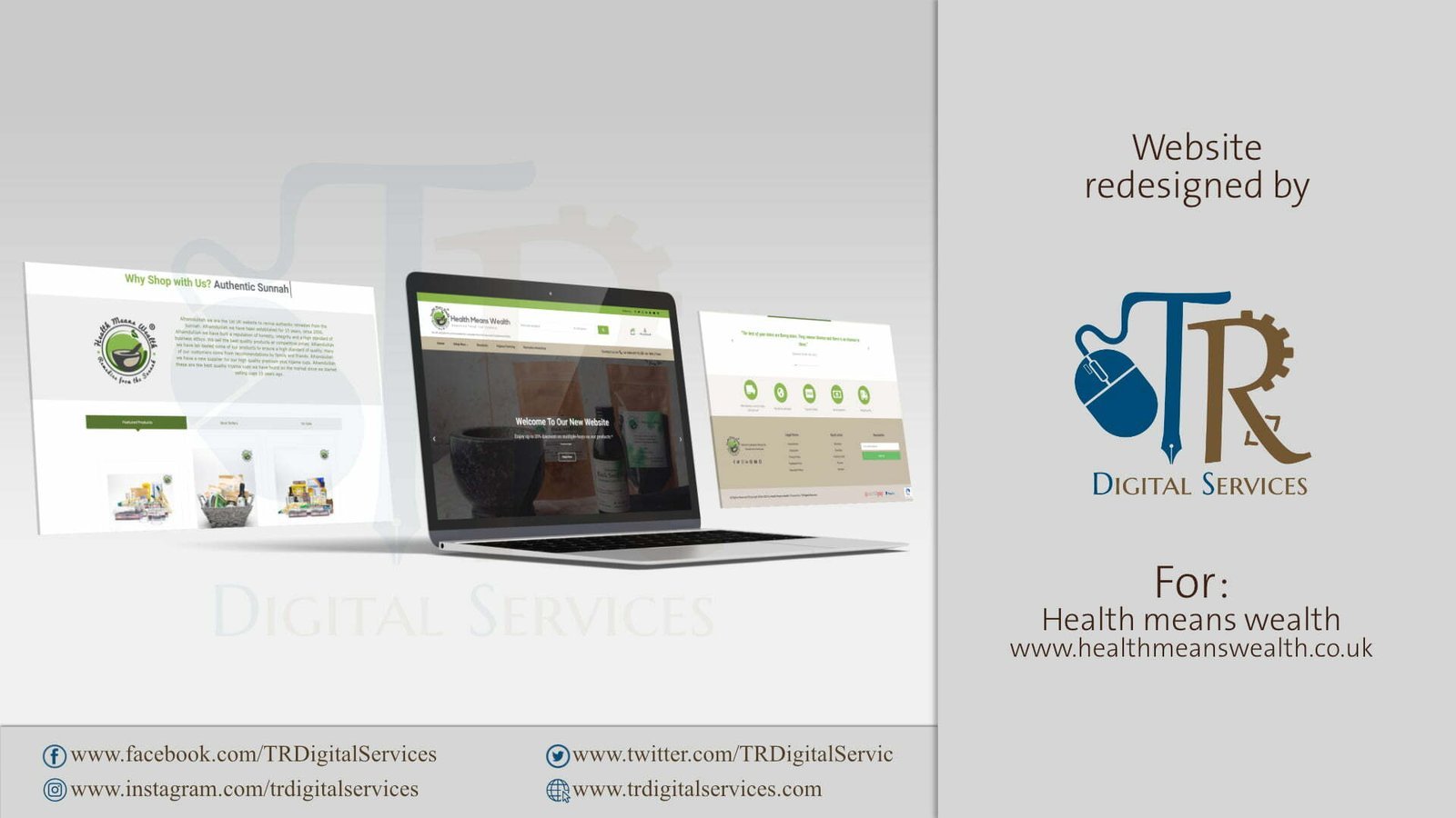 E-commerce website: healthmeanswealth - Project Image