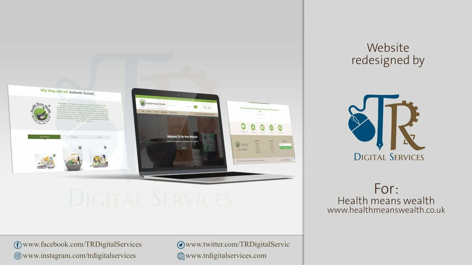 E-commerce website: healthmeanswealth - Project Image
