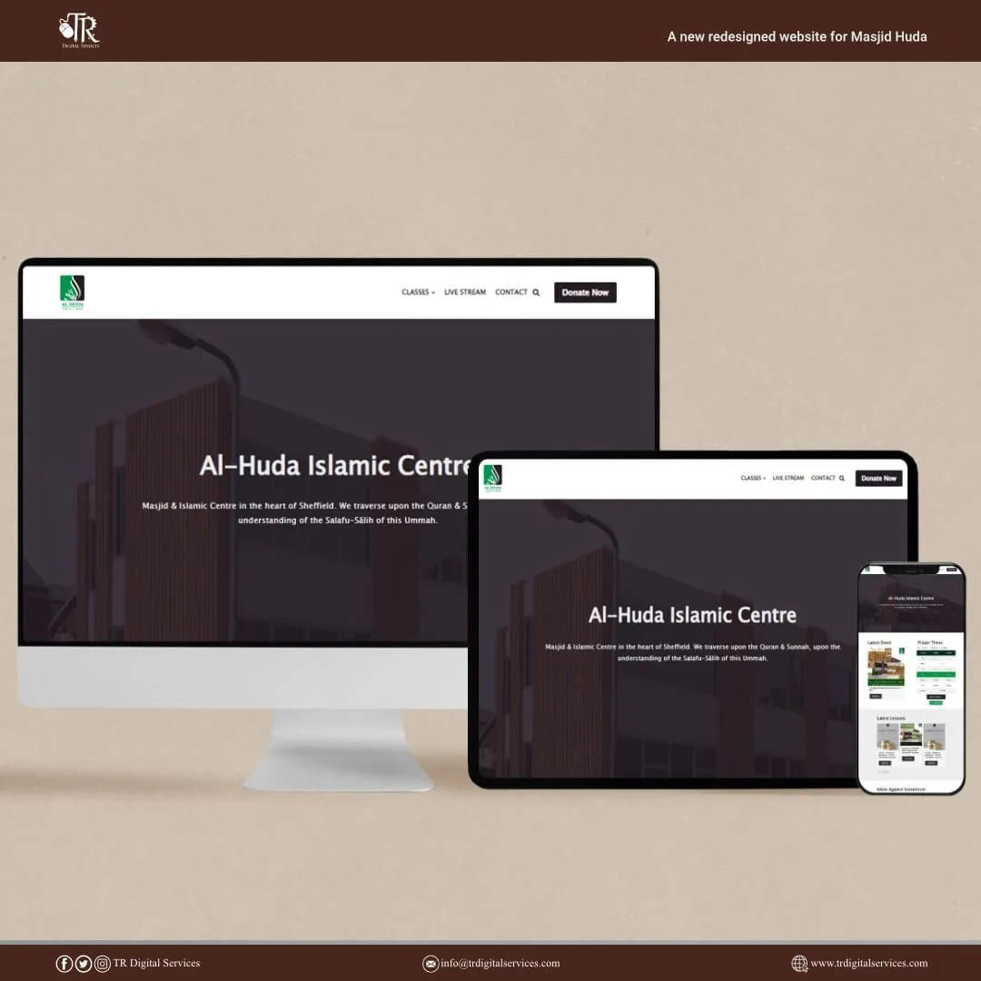 Masjid Huda Homepage Screenshot