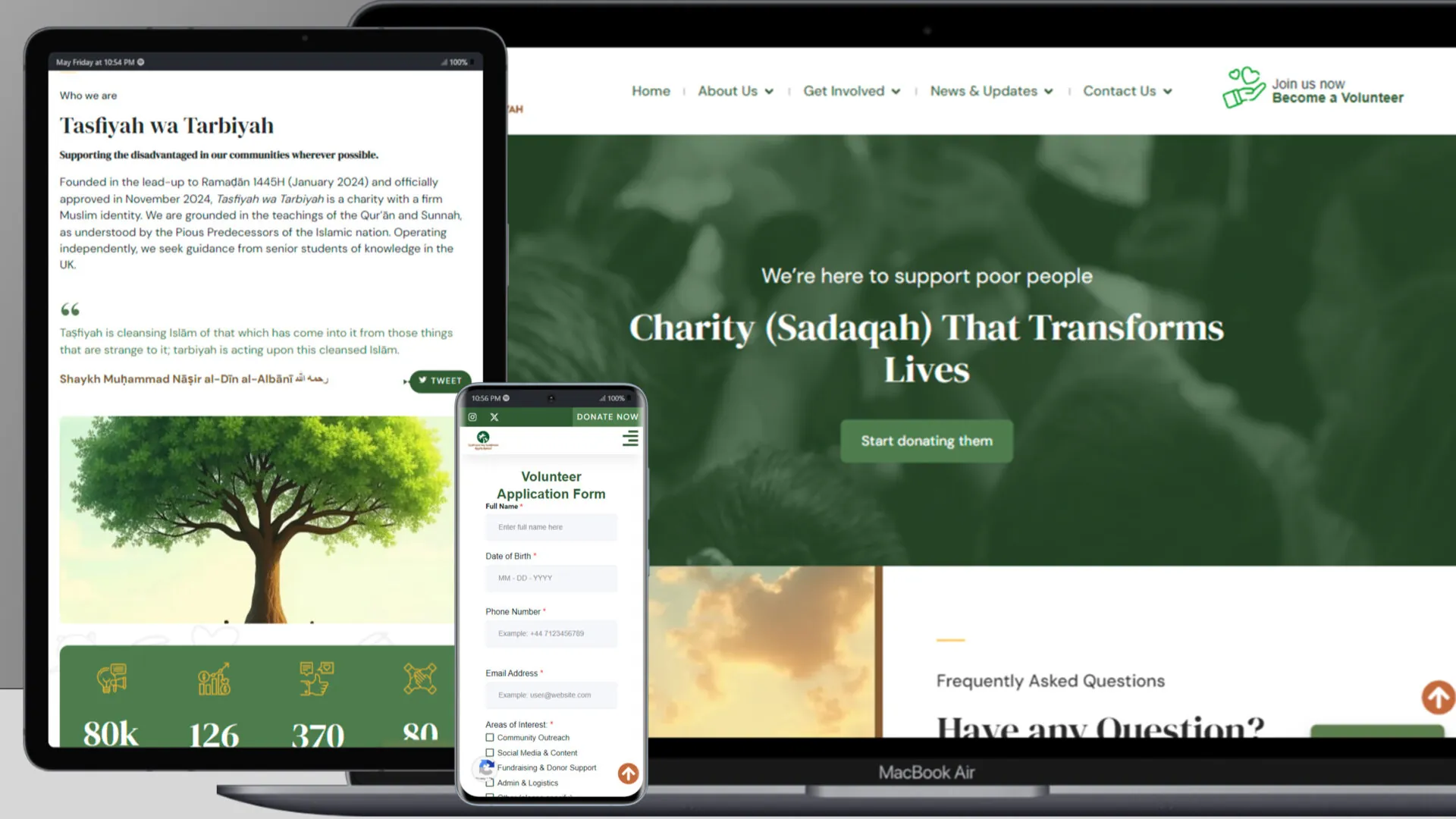 Tasfiyah wa Tarbiyah halal donation interface for UK Islamic charity