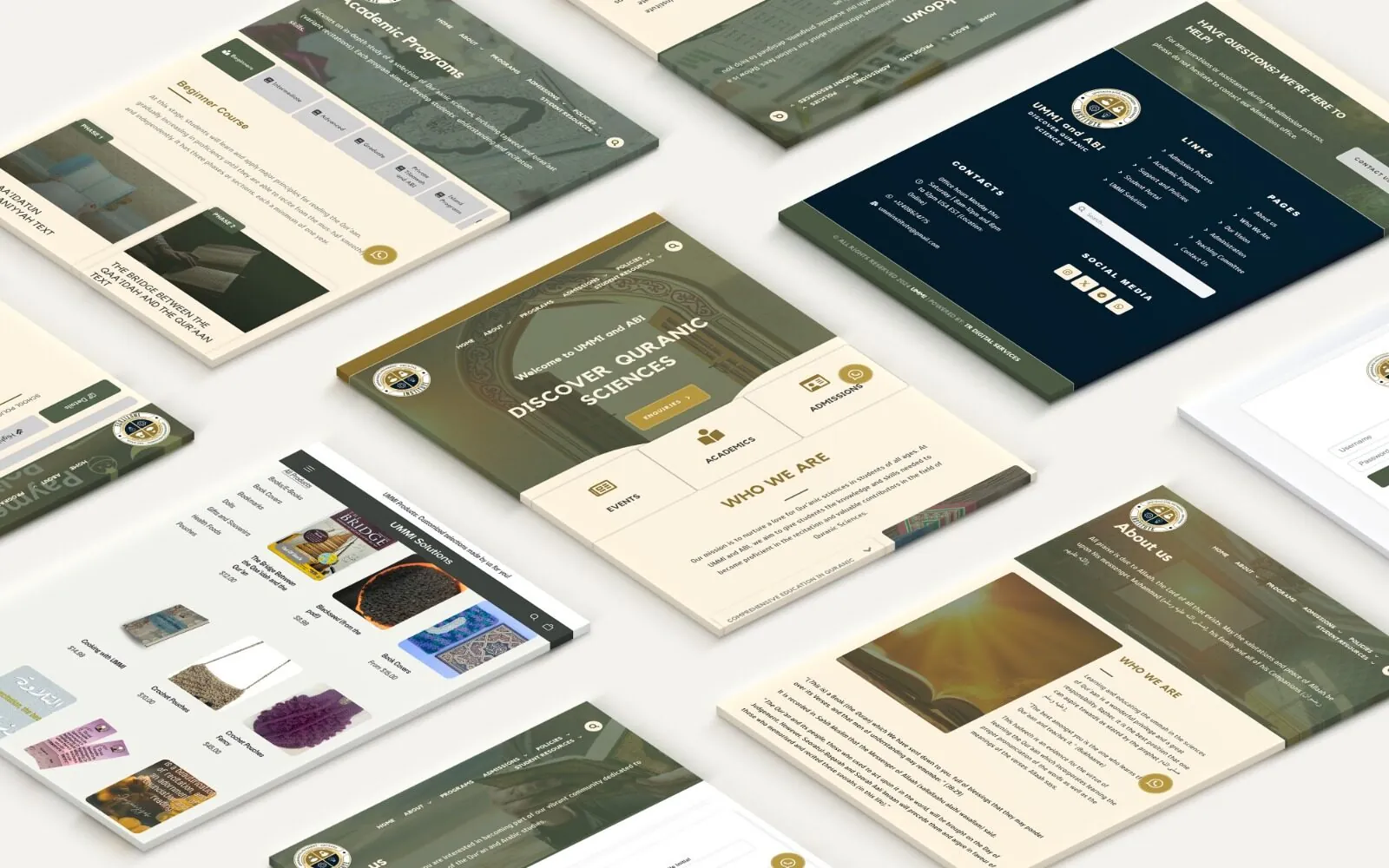 Ummaahatul Mumineen Institute Islamic education website homepage showcasing professional Islamic web design