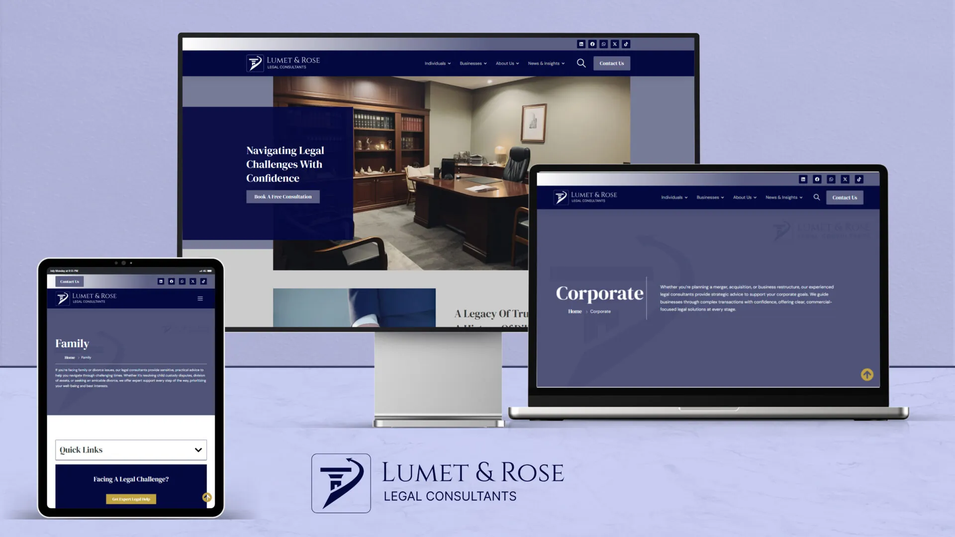 Lume Trose Legal Consultants professional website design showcasing modern legal practice web development