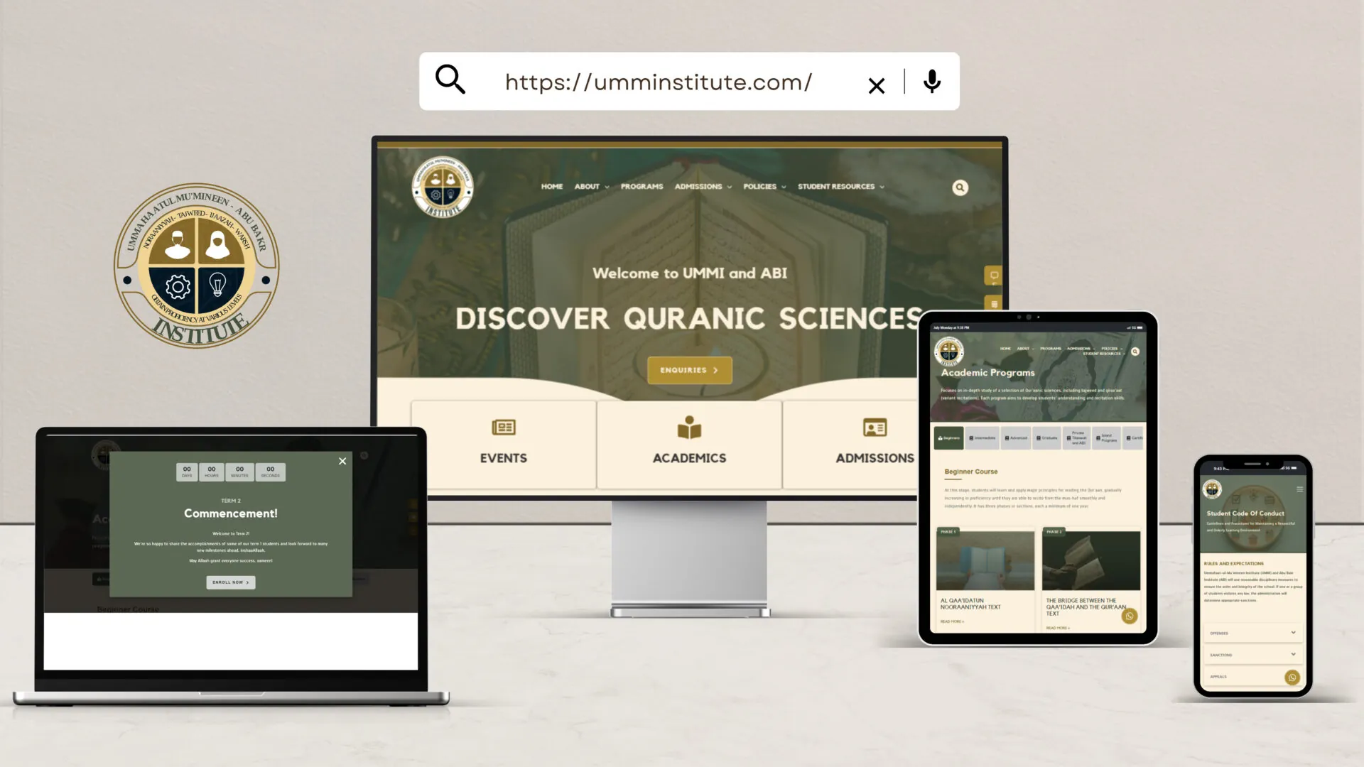 Ummahaatul Mu’mineen Institute Website - Project Image