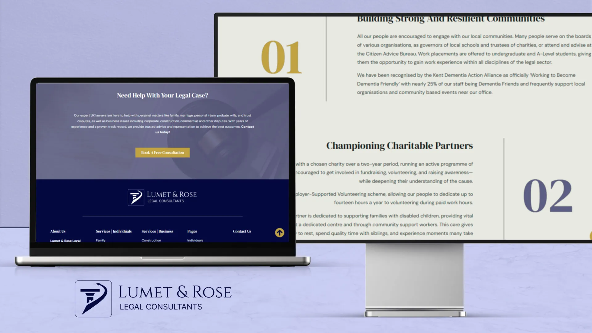 Lume Trose Legal Consultants mobile responsive design displaying professional legal website optimization