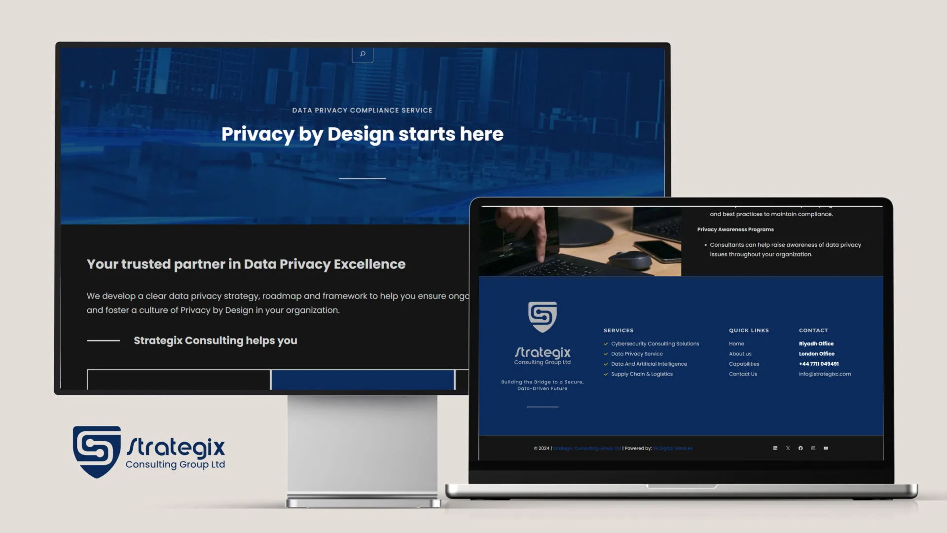 Strategix website mobile responsive design for cybersecurity consulting