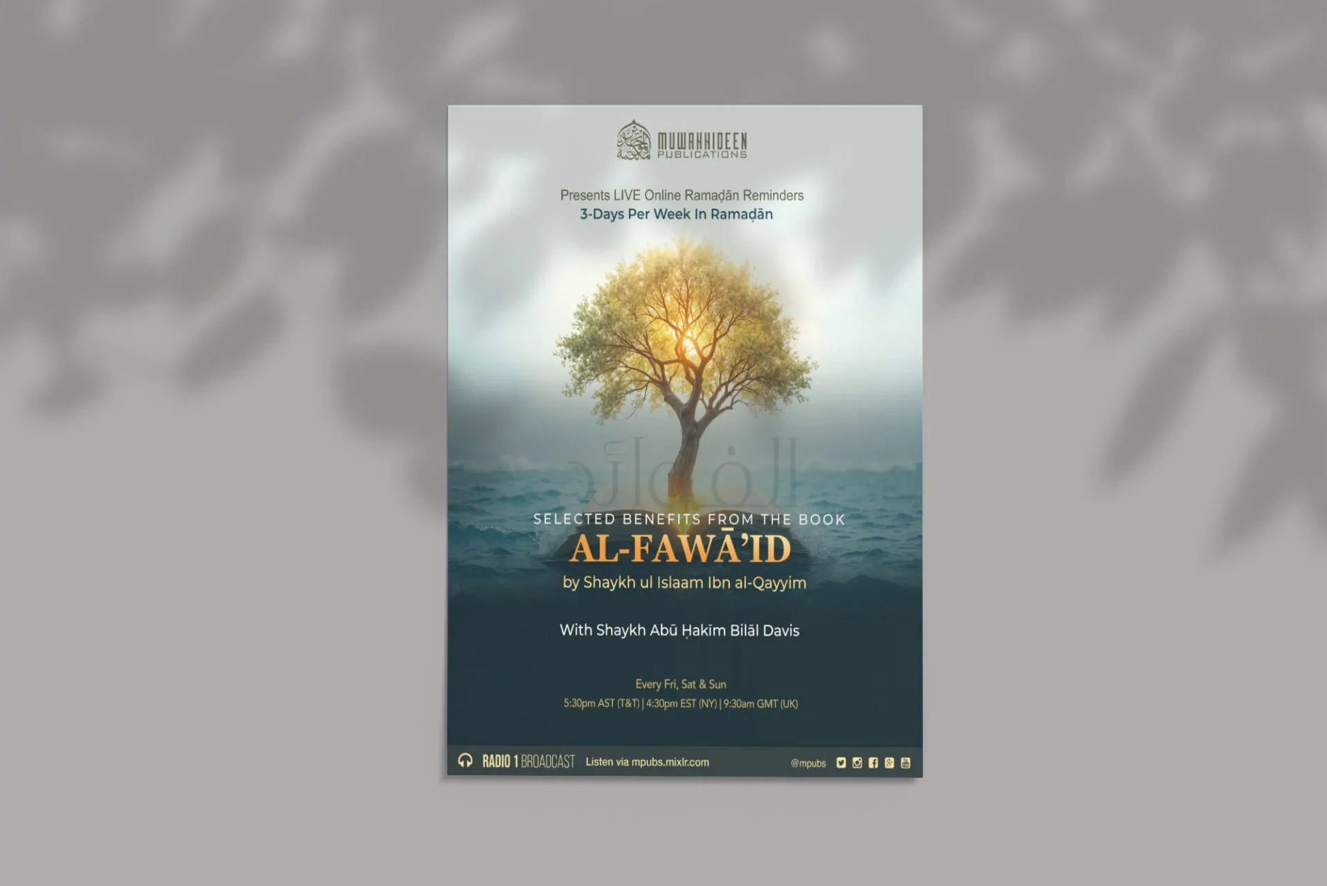 A3 poster mockup with shadow overlay