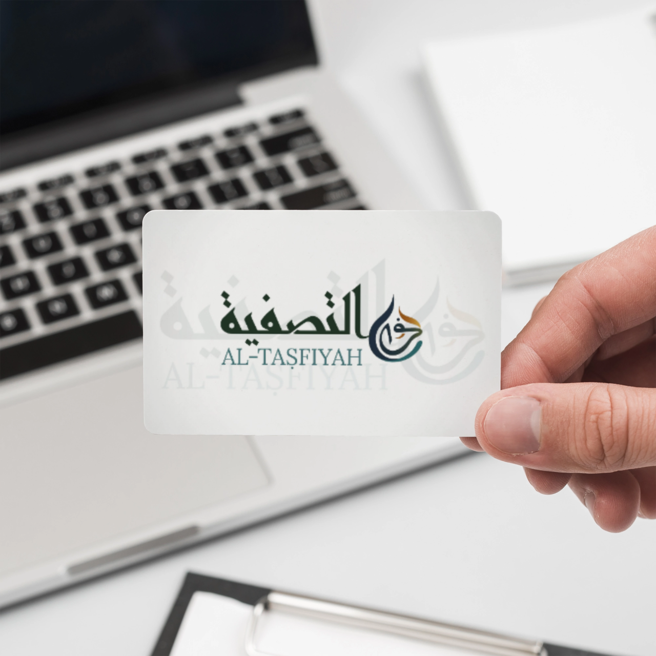 Logo Design & Visual Identity for Al-Taṣfiyah (التصفية) 16 Businessman with business card mockup