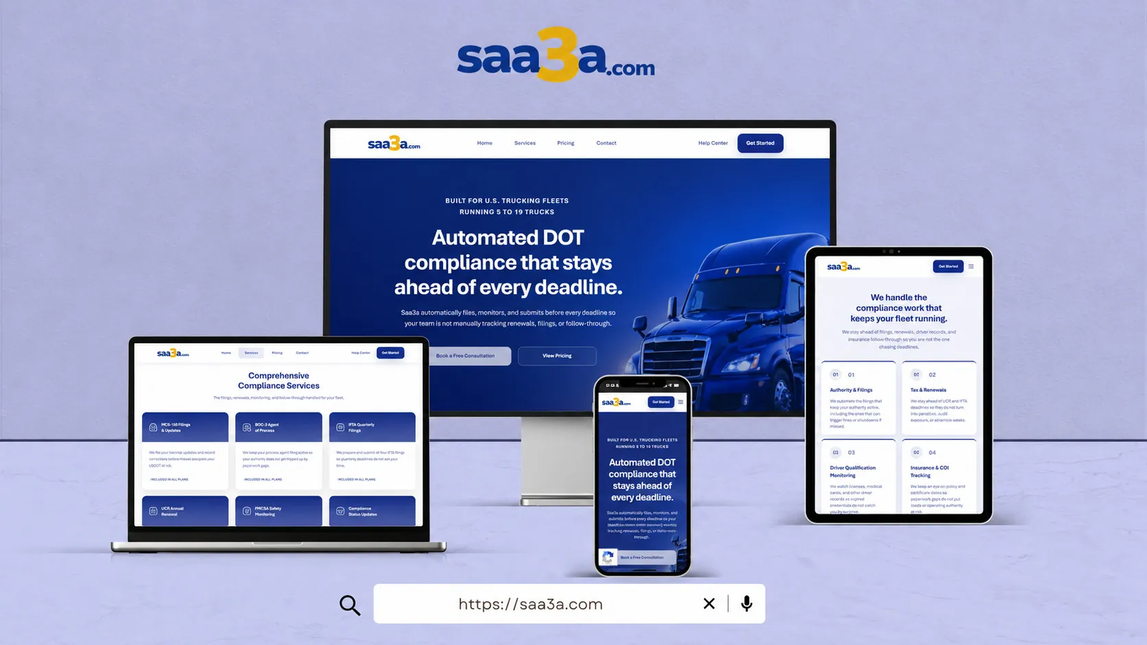 Custom Automated DOT Compliance Website for SAA3A.com 17 SAA3A.com compliance dashboard displaying filing management system and deadline tracking features